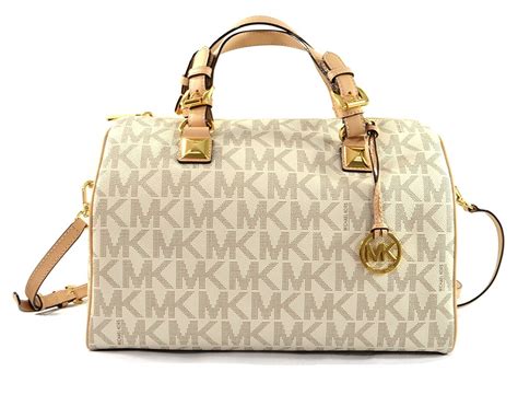 michael kors grayson large signature pvc satchel|michael kors large satchel bag.